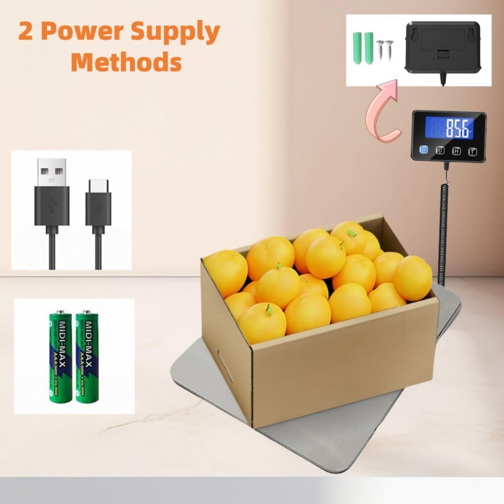 Shipping Scale, 440 LBS High-Precision Postage Scale, Hold/Tare Function