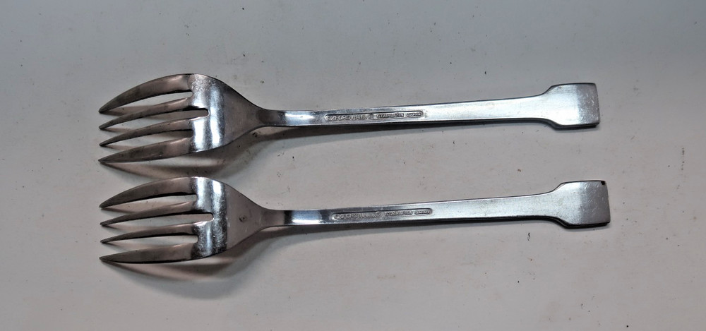 Oxford Hall Stainless Unknown Pattern 2 Salad Forks 6 3/4"