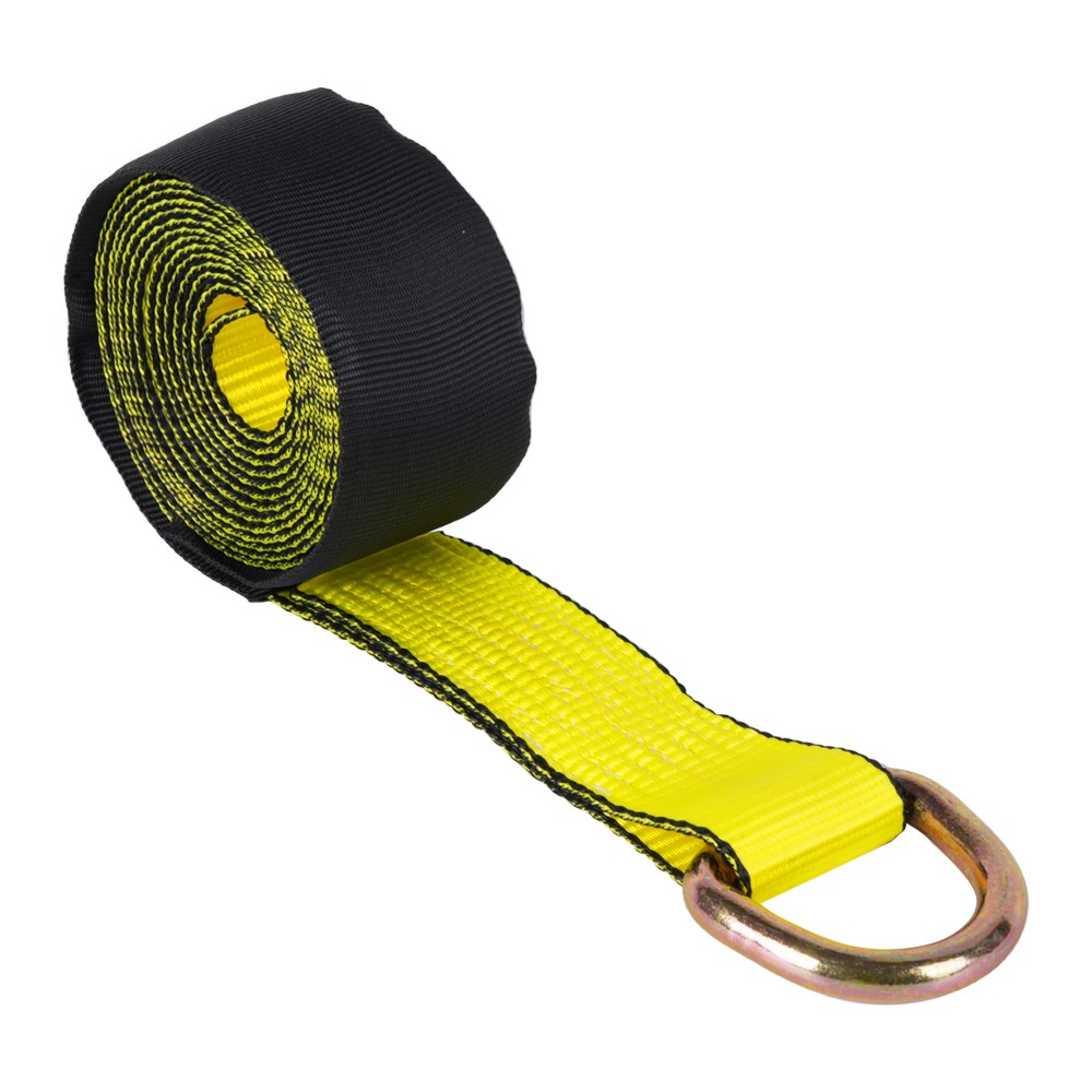 4 Pack 2" x 12' Lasso Strap w/ D Ring Auto Tie Down for Tow Truck Wheel Lift
