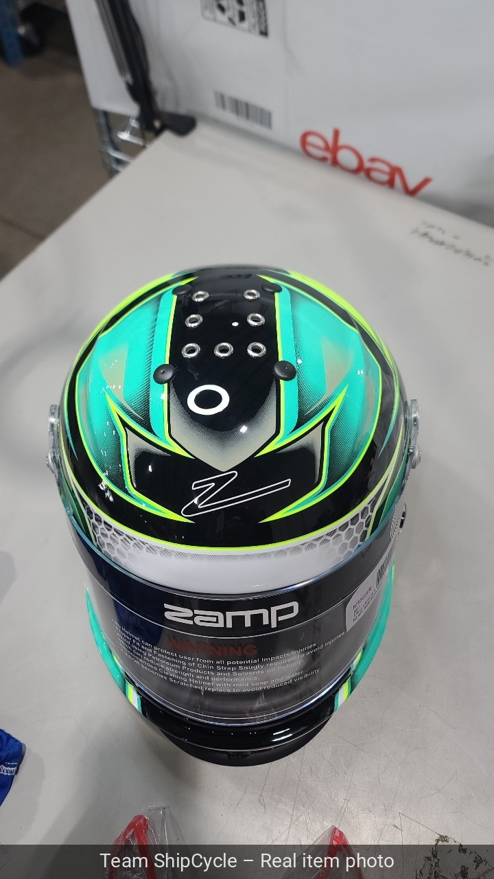 U26430 Zamp H753C3956 RZ42Y Youth Helmet 56cm GreenSilver Snell CMR2016 G2U