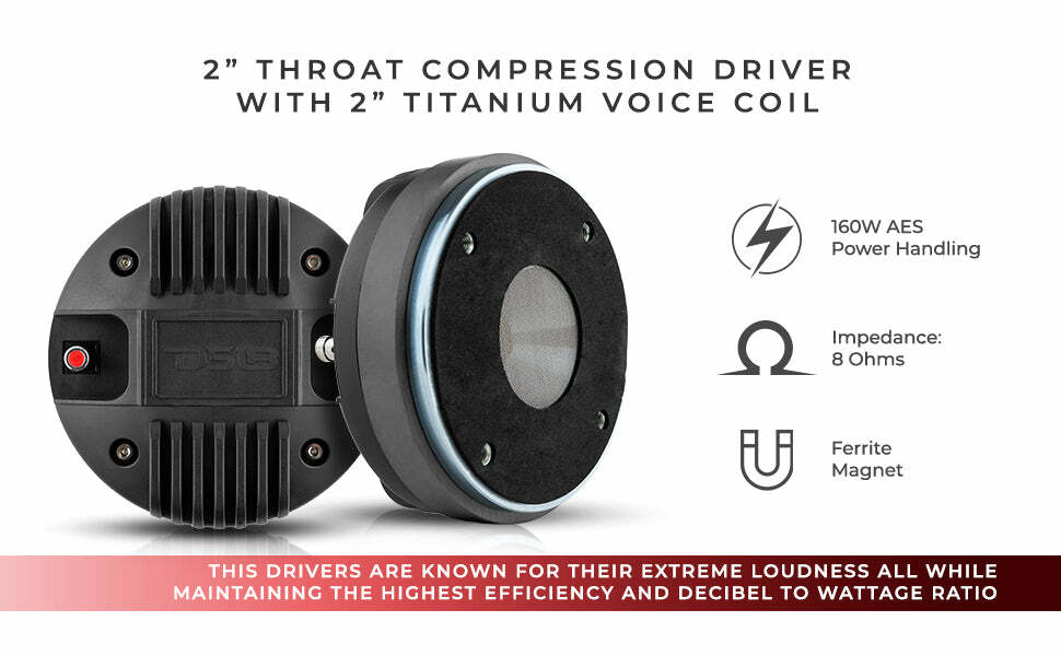 DS18 2" PRO-DPL1 Compression Driver Titanium Voice Coil 640W Max 8 ohm
