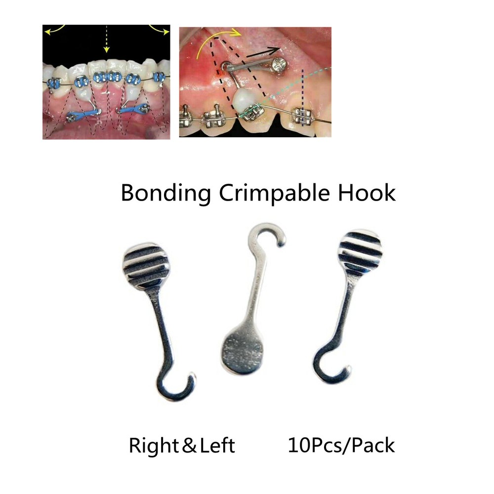 Dental Bonding Crimpable Hook Orthodontic Adhesive Hooks Arch Wire Right/Left