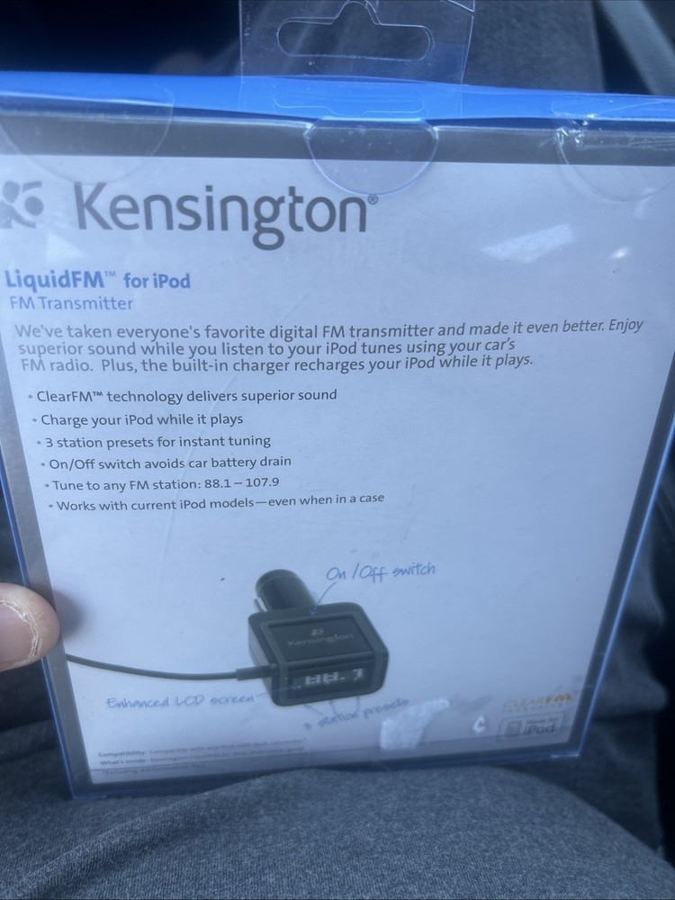 Kensington LiquidFM (FM Transmitter) for iPod Factory Sealed
