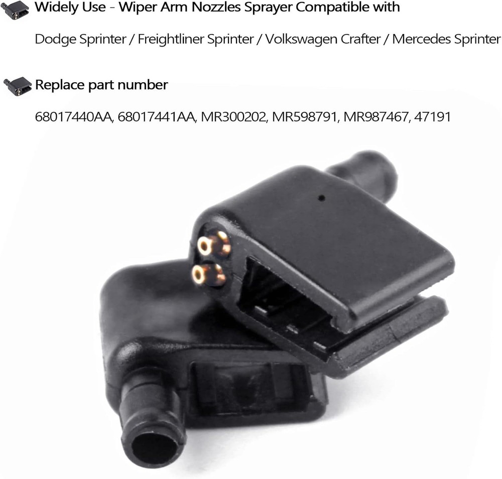 Upgraded 2 Pack Aimable Brass Windshield Washer Wiper Arm Nozzles Compatible wit