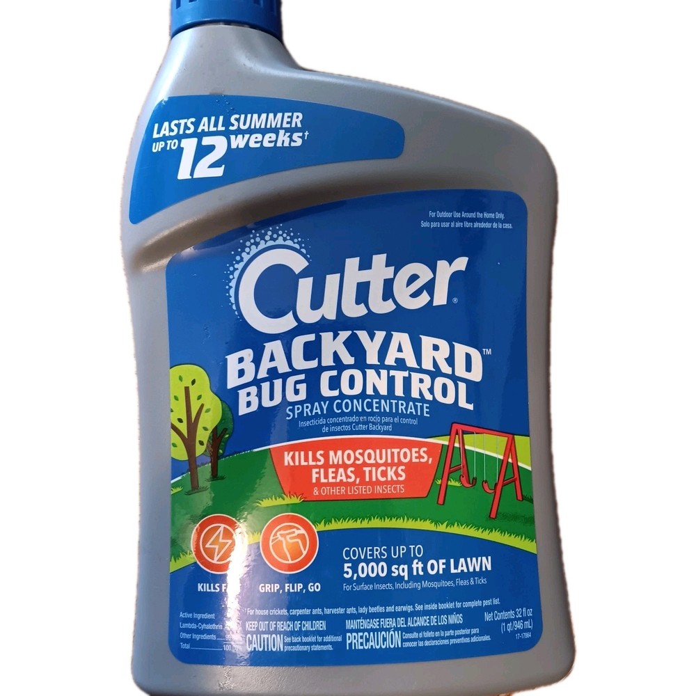 Cutter Backyard Bug Control Spray Concentrate, Fleas,Mosquito Repellent 32 Oz