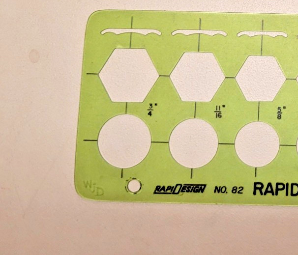 Vintage RapiDesign R-82 RAPID-HEX Template