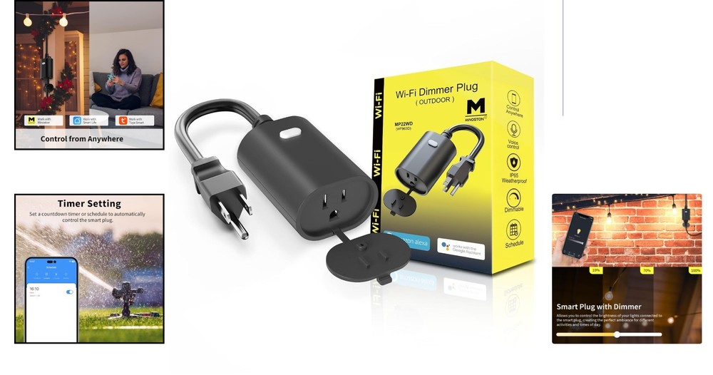 Customizable WiFi Dimmer Plug for Dimmable String Lights - No Hub Required