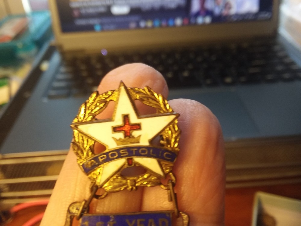 Antique 7th Year Apostolic Pin