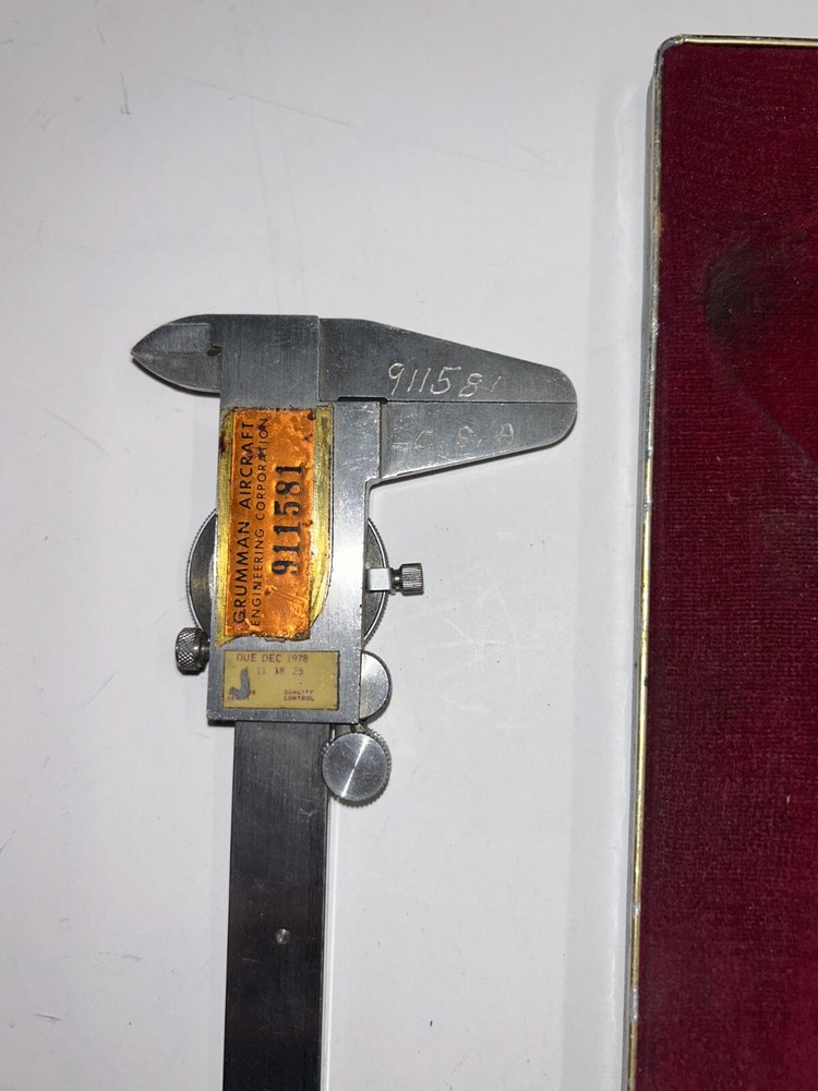 Vintage Micrometer with Case Originally From Grumman