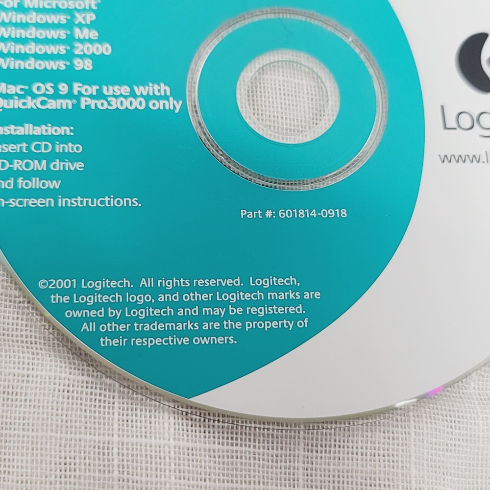 Logitech 6.0 (Win) 5.0 (Mac) Driver Installation Disc For ClickSmart & QuickCam