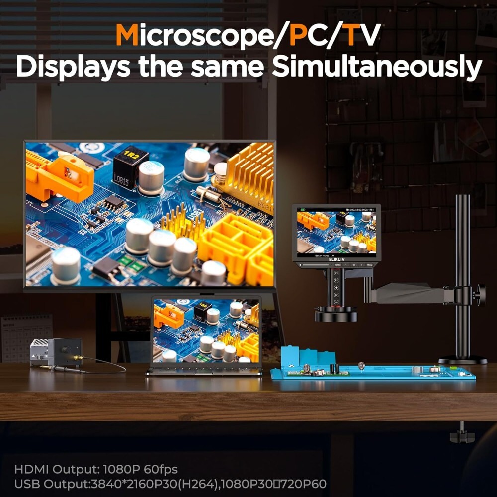 Elikliv 4K Digital Microscope 52MP Imaging 10.1" IPS Ultimate Precision&View