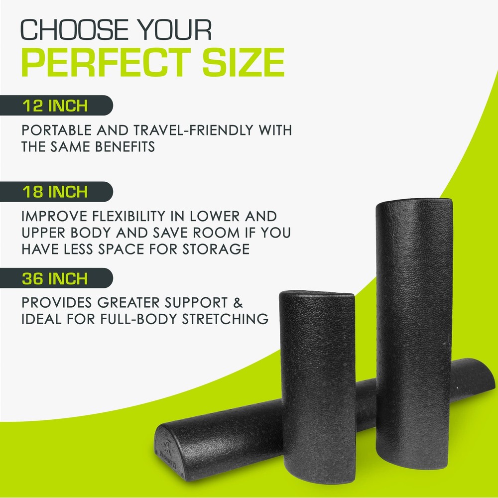 ProsourceFit High Density Half - Round Foam Rollers for Body Conditioning
