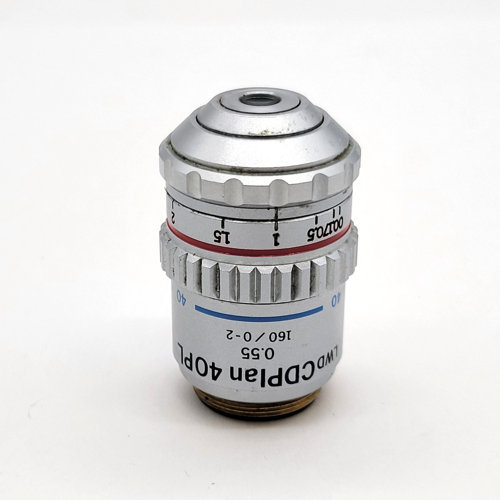 Olympus Microscope Objective LWD CDPlan 40PL 40x Phase Contrast 160/0-2