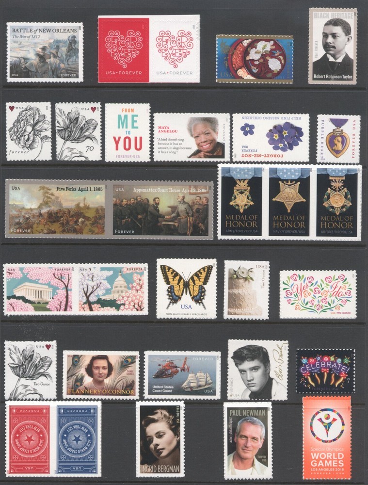 2015 U.S. COMMEMORATIVE YEAR SET *54 STAMPS* WITH PATRIOTIC WAVES ISSUE MINT-NH