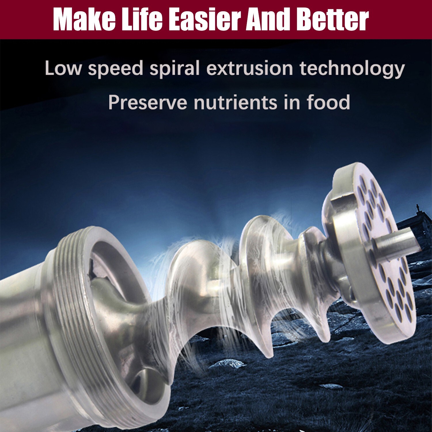 1.5HP Commercial Electric Meat Grinder 1100W Stainless Steel 550lbs/h Heavy Duty