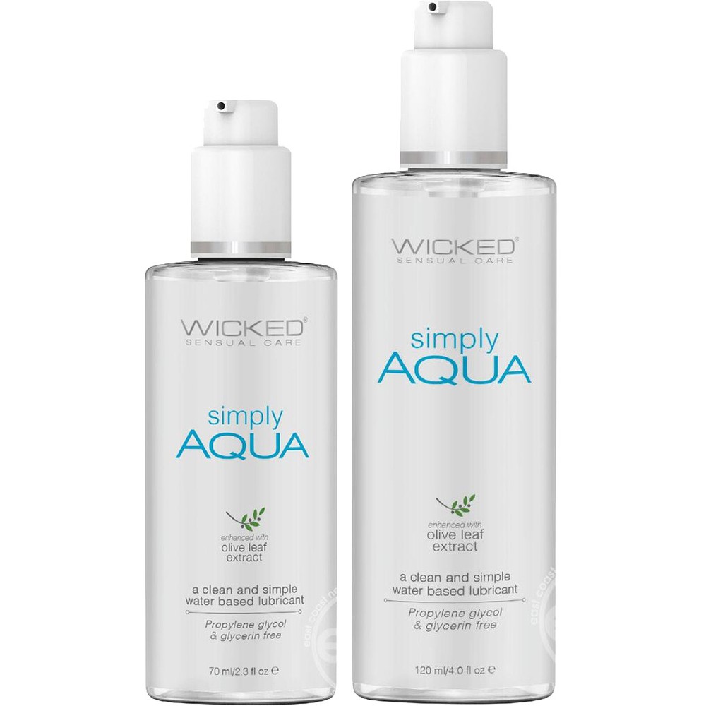 Wicked Simply Aqua Olve Leaf Extract Water Based Lubricant - Select Size