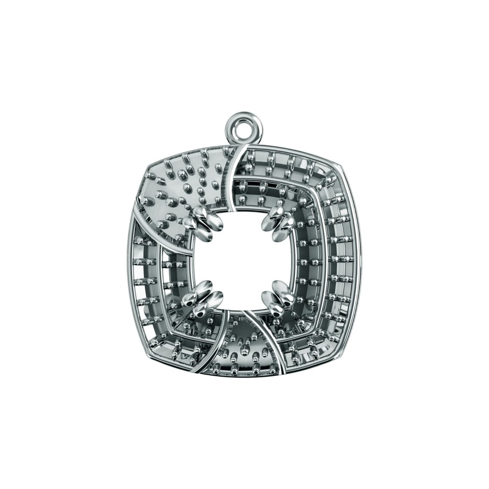 Sterling Silver Round Halo-Style Dangle