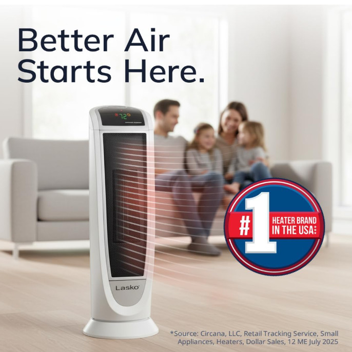 1500W Ceramic Tower Heater – Oscillating Digital Heater with Timer & Remote