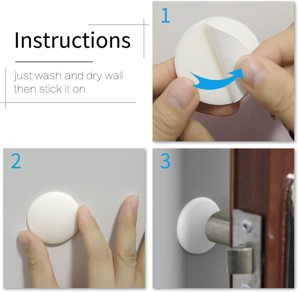 Wall Protectors from Door Knobs-Efbock White Silicone Door Stoppers Wall Protect