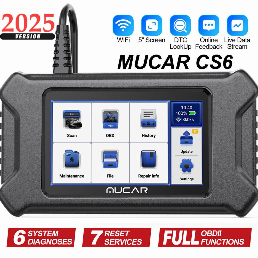 MUCAR CS6 Diagnostic Tool EOBD2 Scanner Automotive  ABS SRS SAS EPB Code Reader