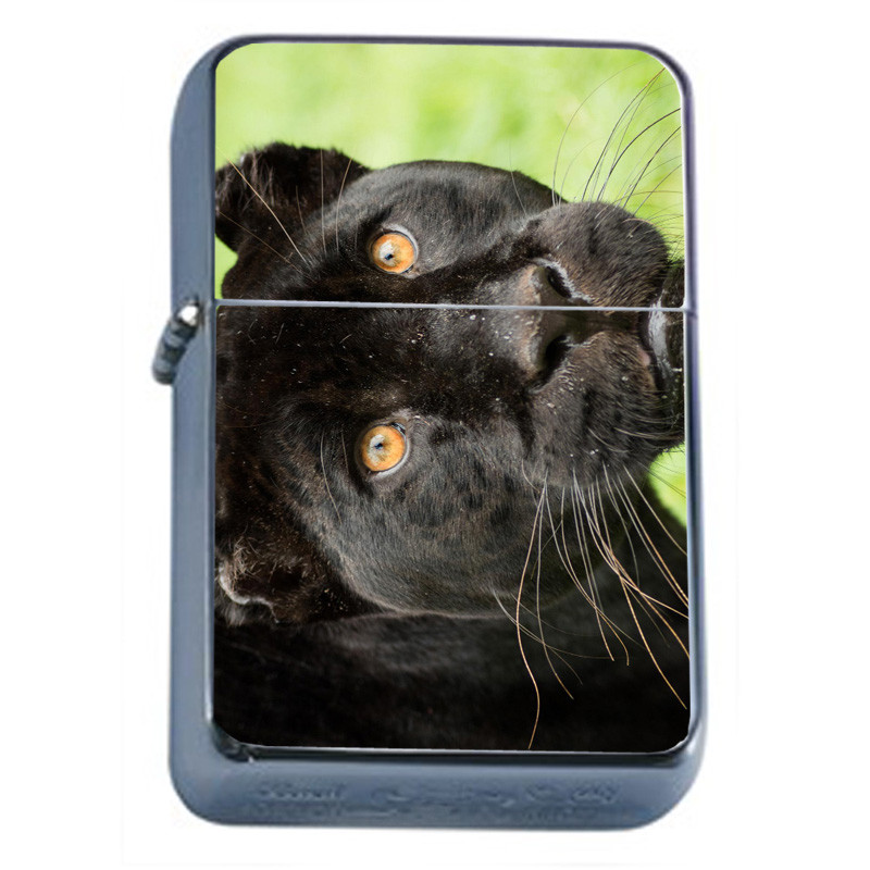 Black Panther D1 Flip Top Oil Lighter Wind Resistant