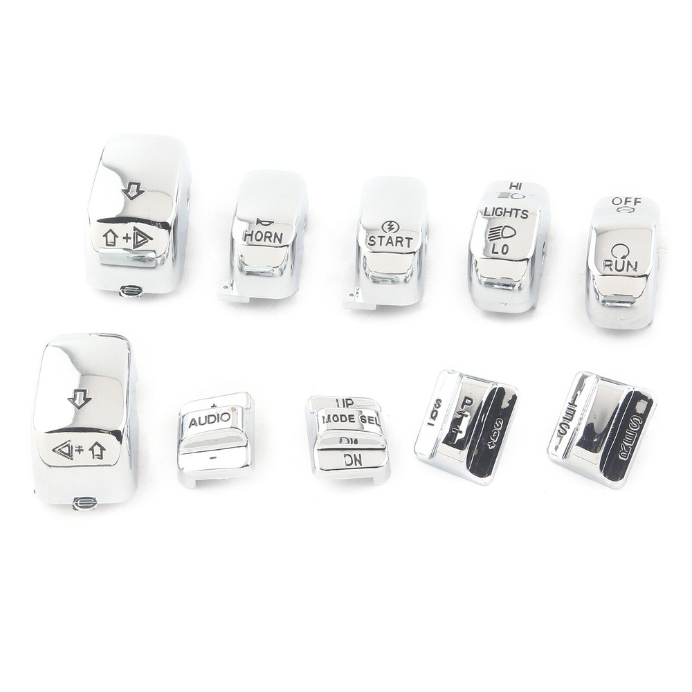 Hand Control Switch Cover Housing Button Chrome Cap Set For Harley Touring 96-13