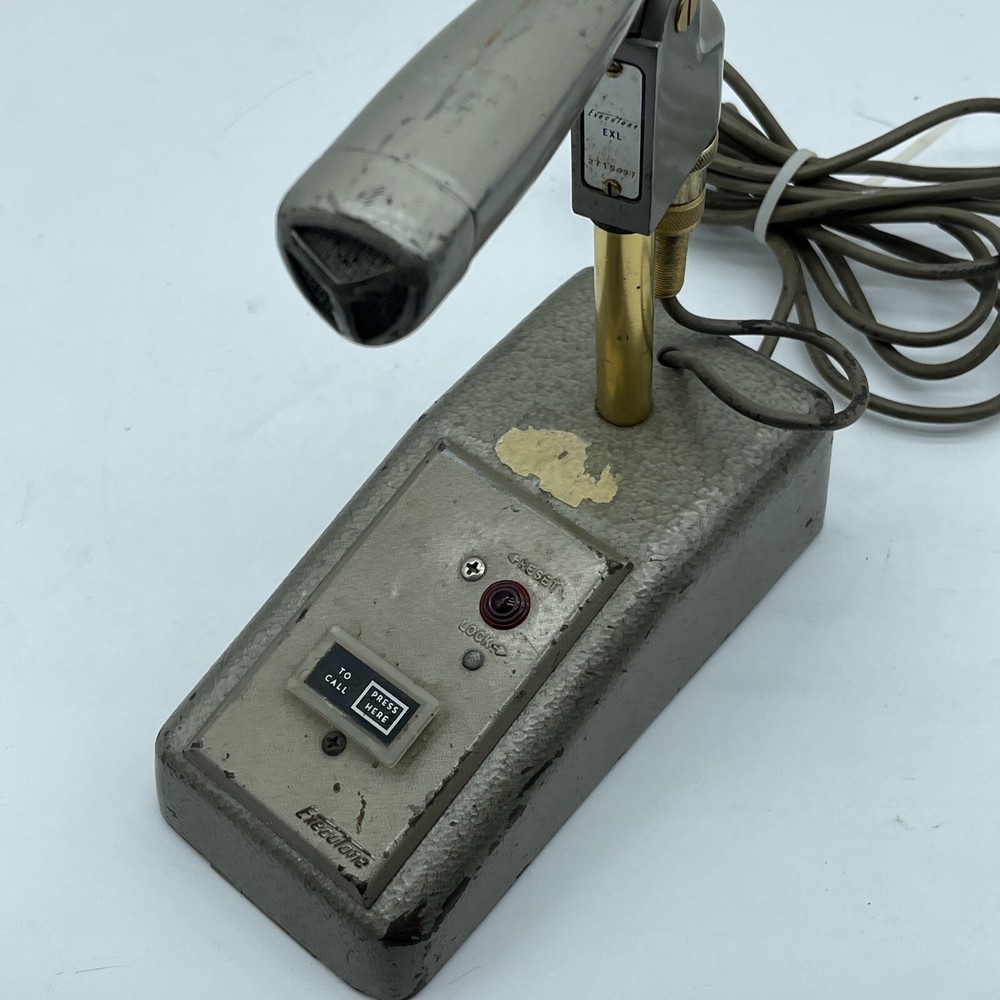 Vintage rare 1950's Executone EXL MICROPHONE art deco button push intercom