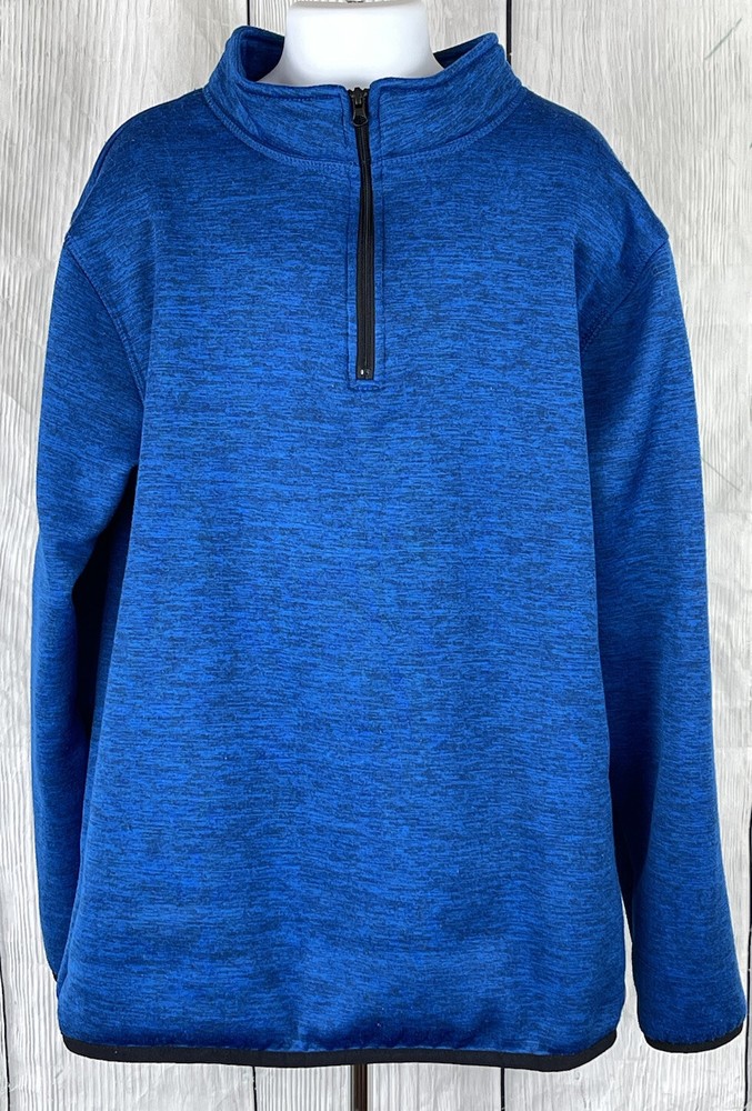 Xersion Boys Medium 10/12 Long Sleeve Half Zip Blue Pull Over Sweatshirt