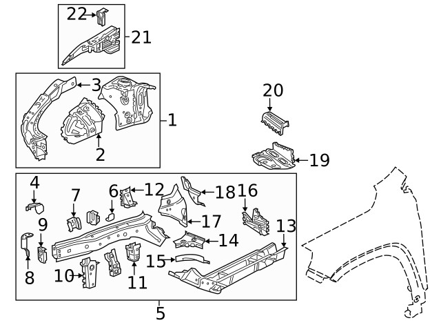 Genuine GM Driver Side Front Compartment Side Rail Bracket 84752631