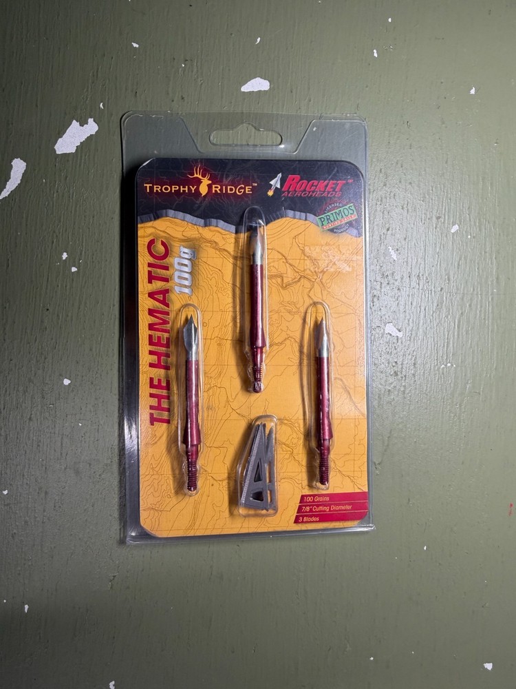 X3-Trophy Ridge The Hematic 100 Grain Broadheads. NEW