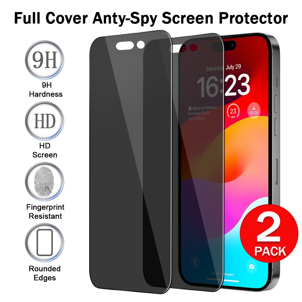 2026 For iPhone 15 Plus 15 Pro Max 14 13 Privacy Glass Screen Camera Protector