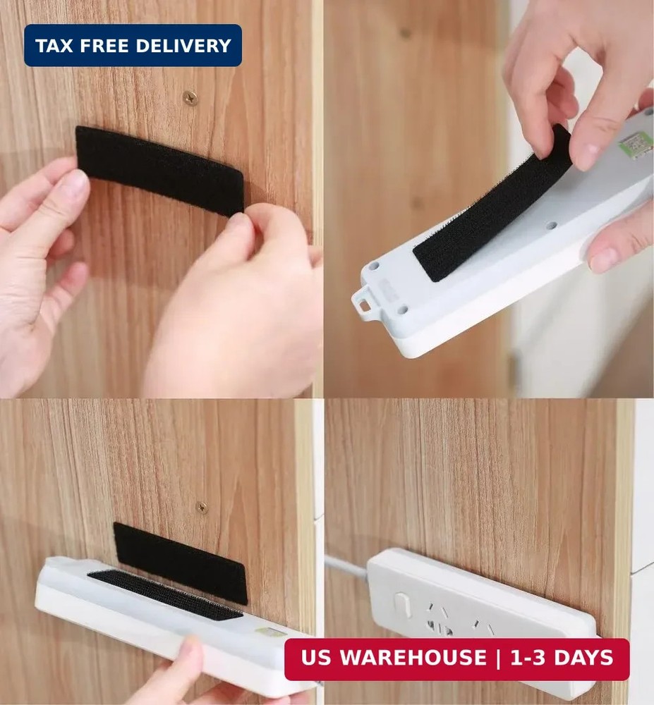20 Sets Heavy Duty Hook & Loop Adhesive Strips 1x4” Black Sticky Back Fastener