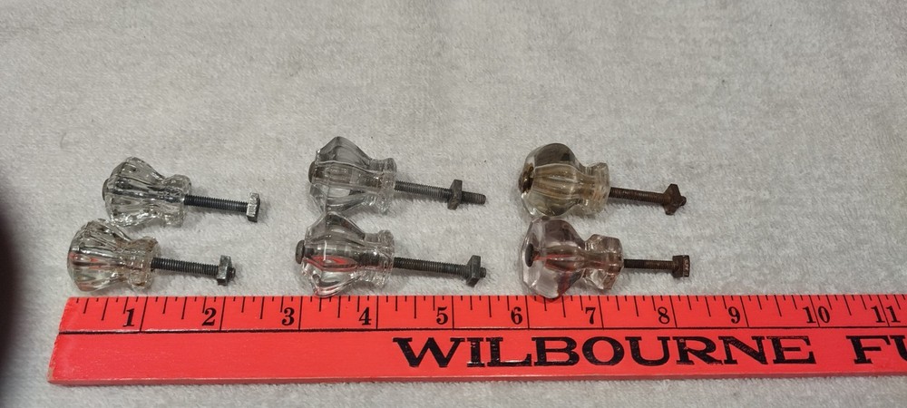 6 Vintage Beautiful Pulls Knobs for Cabinets/Drawer - Antique Crystal