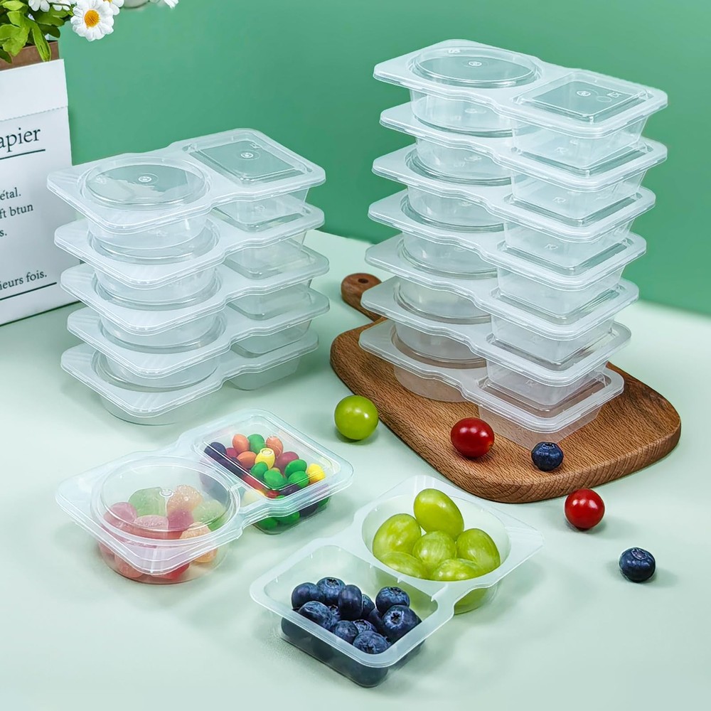 Kyavaer 20 Pcs Reusable Snack Containers, Medium, Transparent