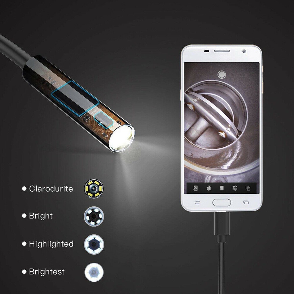 2M HD USB Endoscope Borescope Inspection Camera Scope for Android Type-C Phone