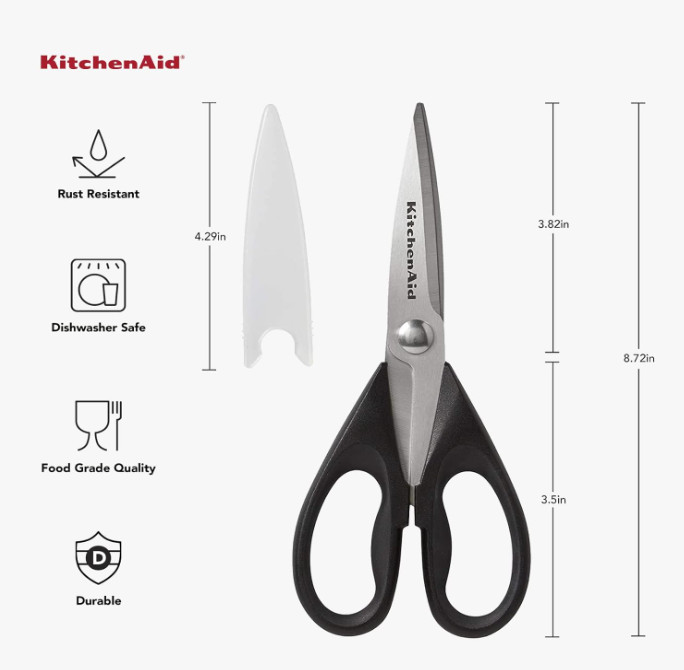 Kitchen Shears 8.72"" Stainless Steel Scissors Black