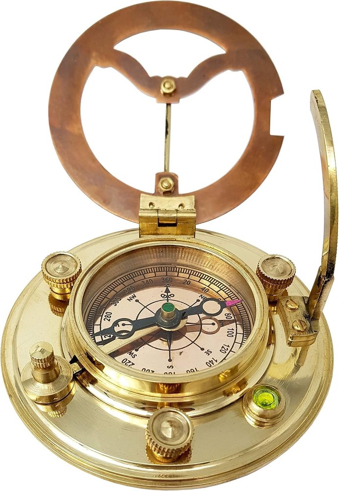 Brass & Copper Tabletop Sundial Compass==