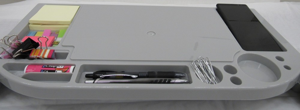 Smart Home Desk Top Computer Organizer Stand in Grey