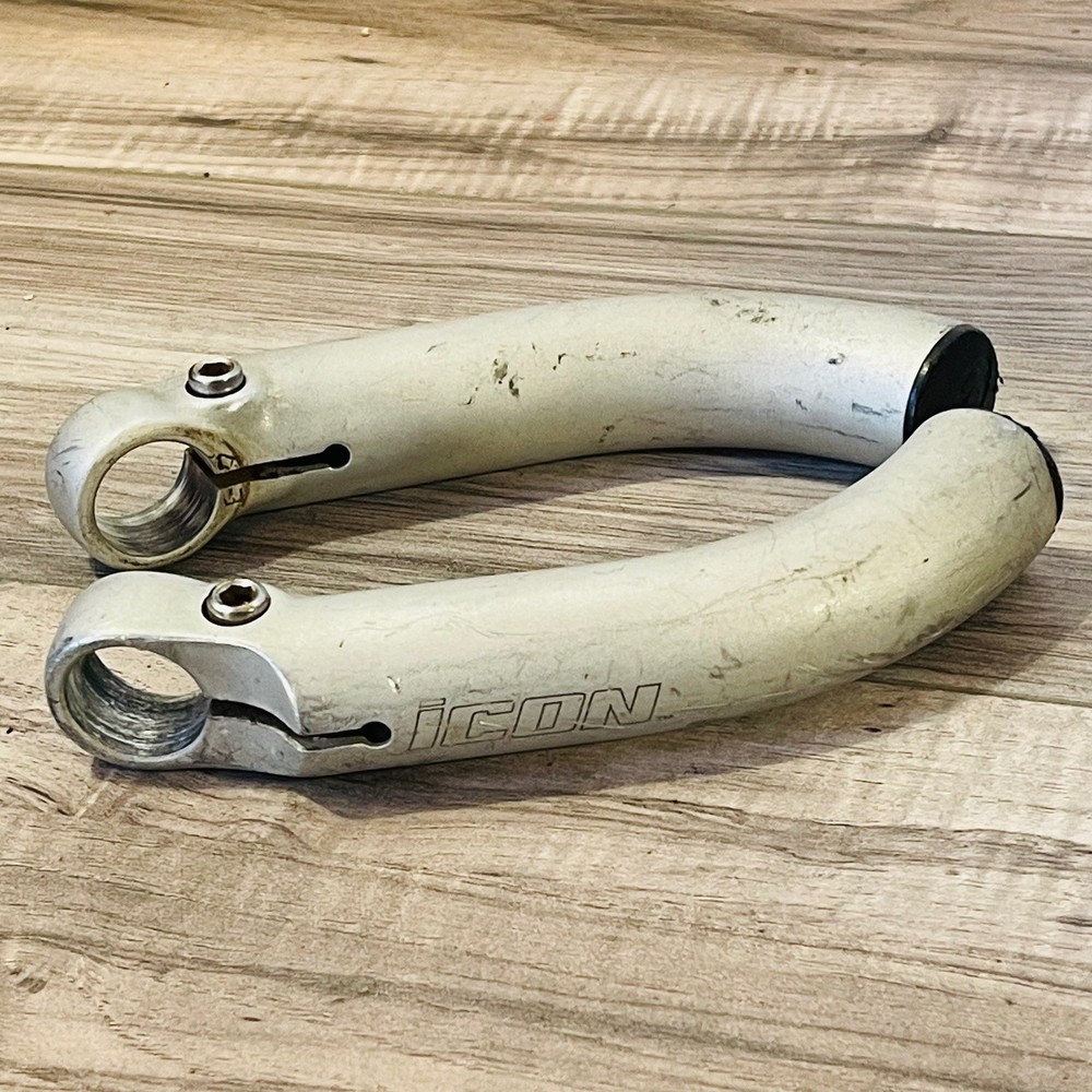Icon Trek Silver Anodized Bar Ends Oversized Short Bend