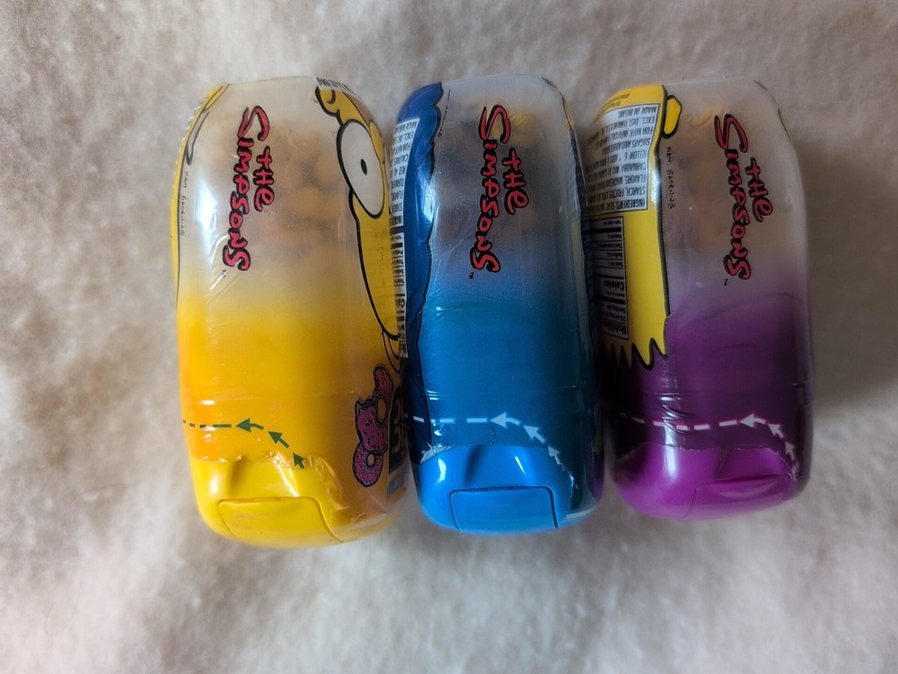 Simpsons Characters tic tac Containers (all 3) with Candy Still Inside