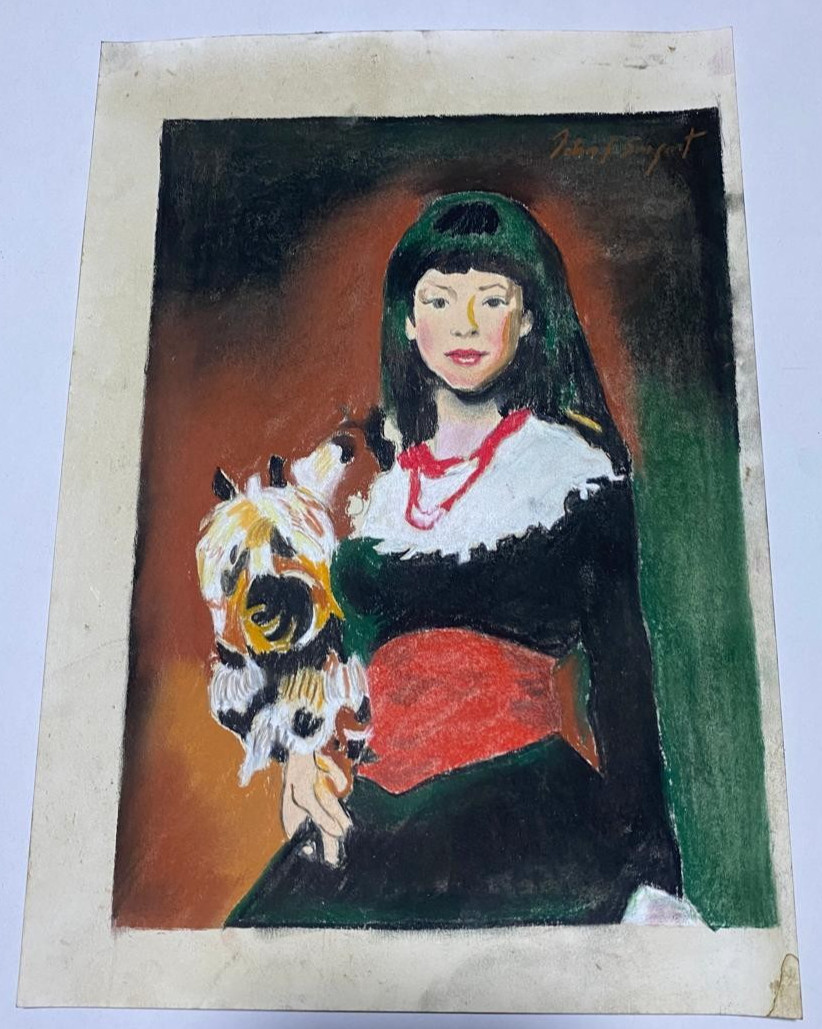 JOHN SINGER SARGENT Drawing on paper (Handmade) signed and stamped mixed media.