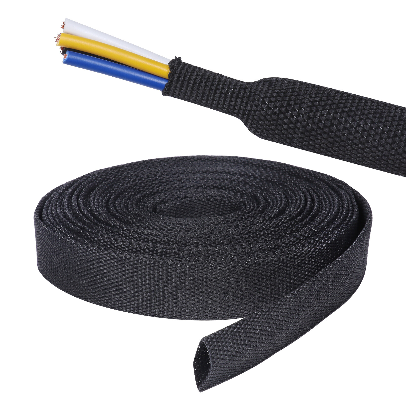 Heat Shrink Braided Sleeve Wire Loom 2:1 Abrasion Protect Wire Harness Sheath
