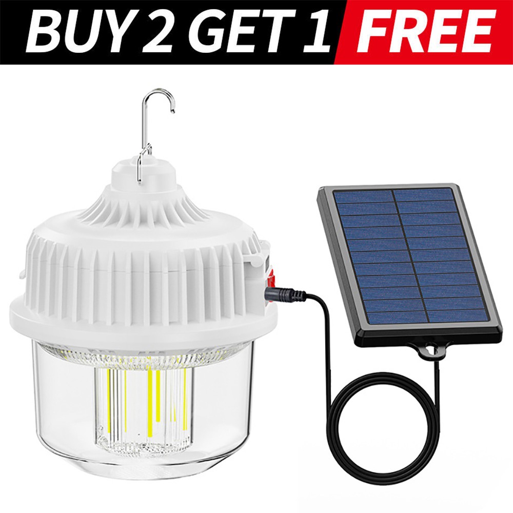 Solar Rechargeable LED Flashlight Power Camping Tent Light Torch Lantern Lamp US