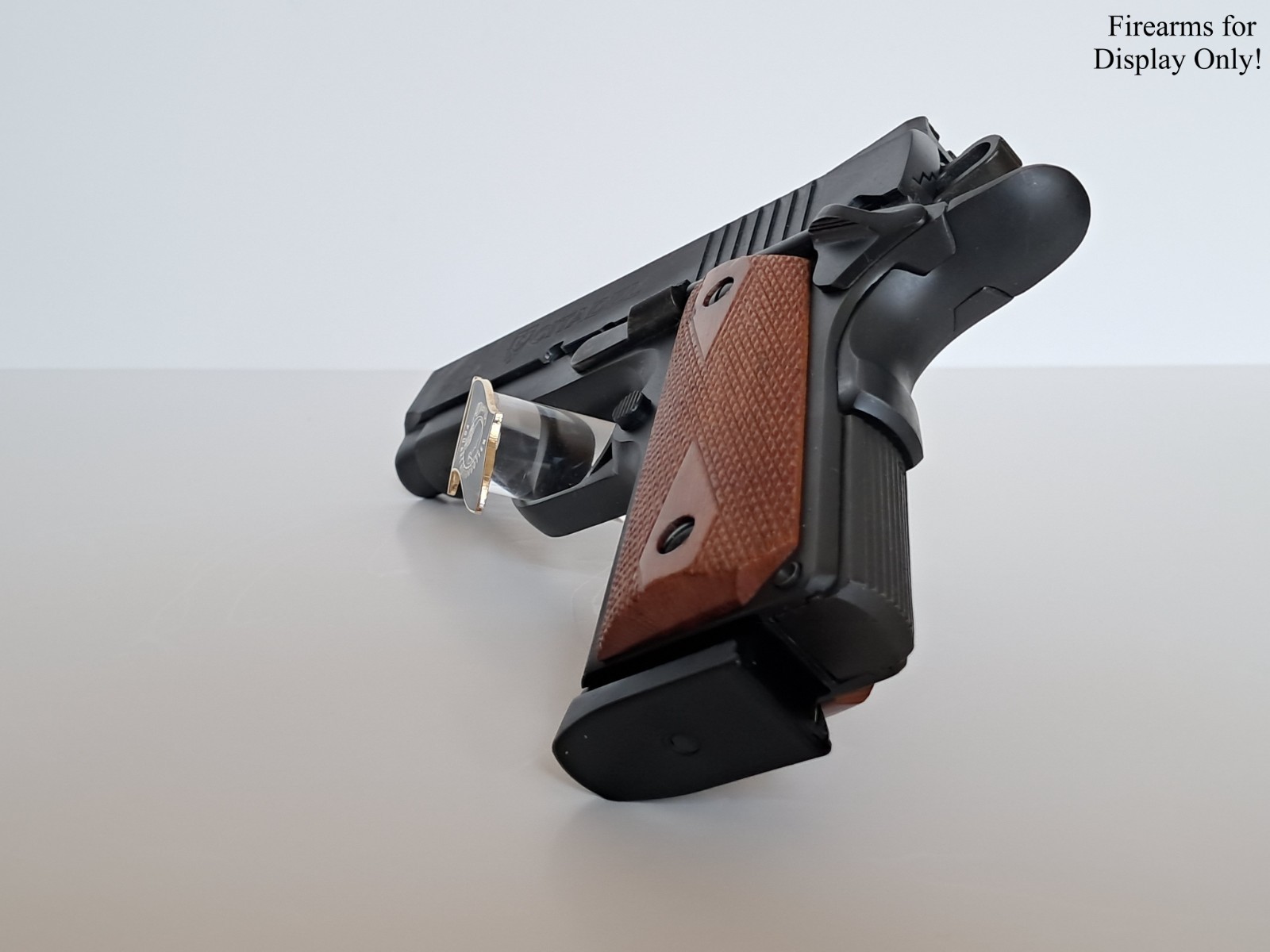 Handgun Firearm Gun Safe Shelf Display Rod - 7/8" POW*MIA Enamel Topper