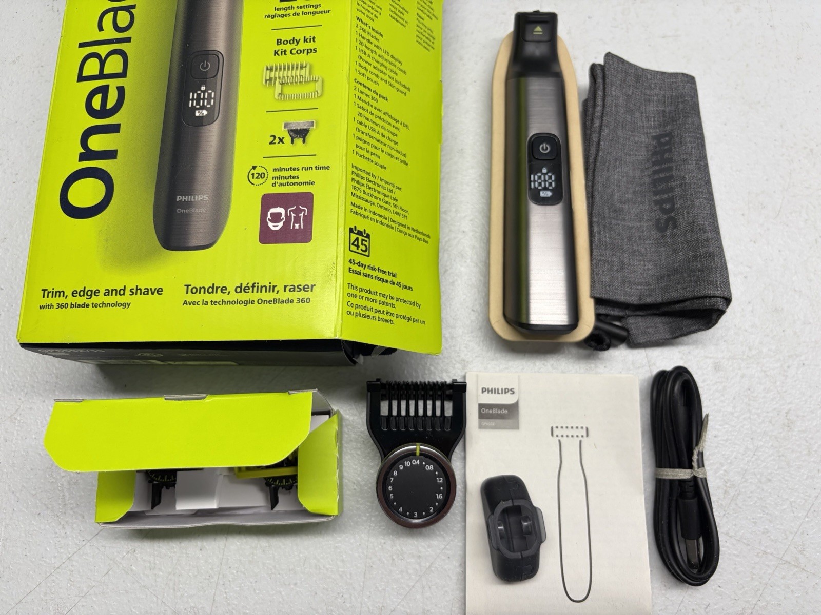 Philips Norelco - OneBlade 360 Pro Hybrid Face & Body Electric Trimmer QP6552/15