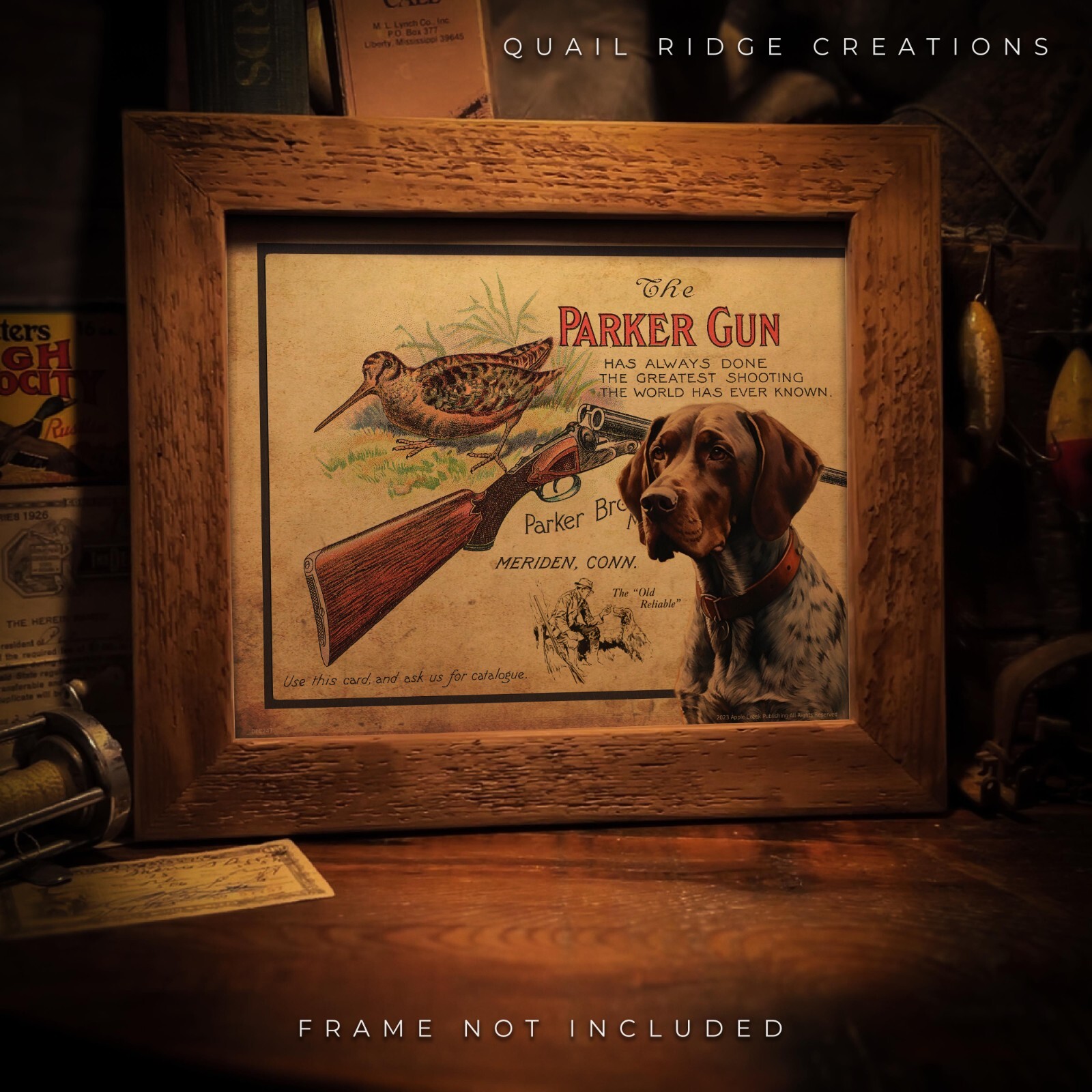 Parker Gun Advertising Art Print 8X10 German Shorthair Hunting Dog Wall Decor