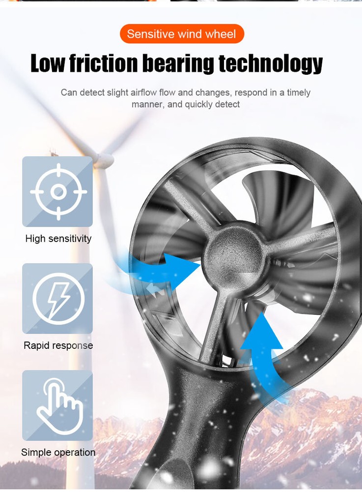 Digital Pro CFM Anemometer HVAC Wind Speed Meter Air Flow Velometer Temp Tester