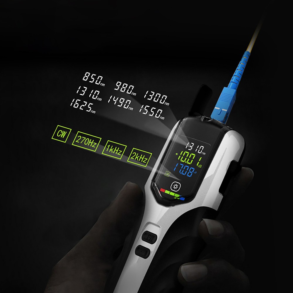 Mini Optical Power Meter ‑50~+26dBm Multifunction Fiber Optic Cable Tester Tool