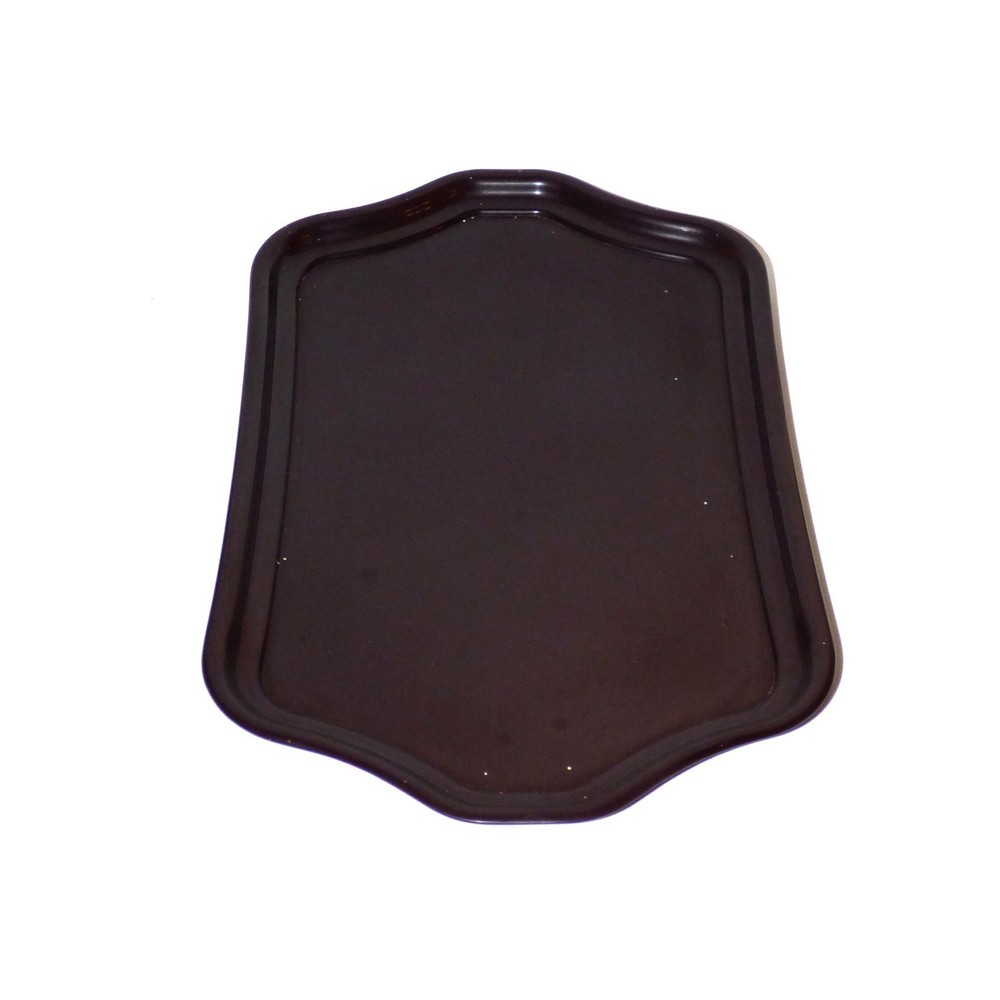 Vintage Dark Bakelite Serving Tray – Ornate Shield Shape