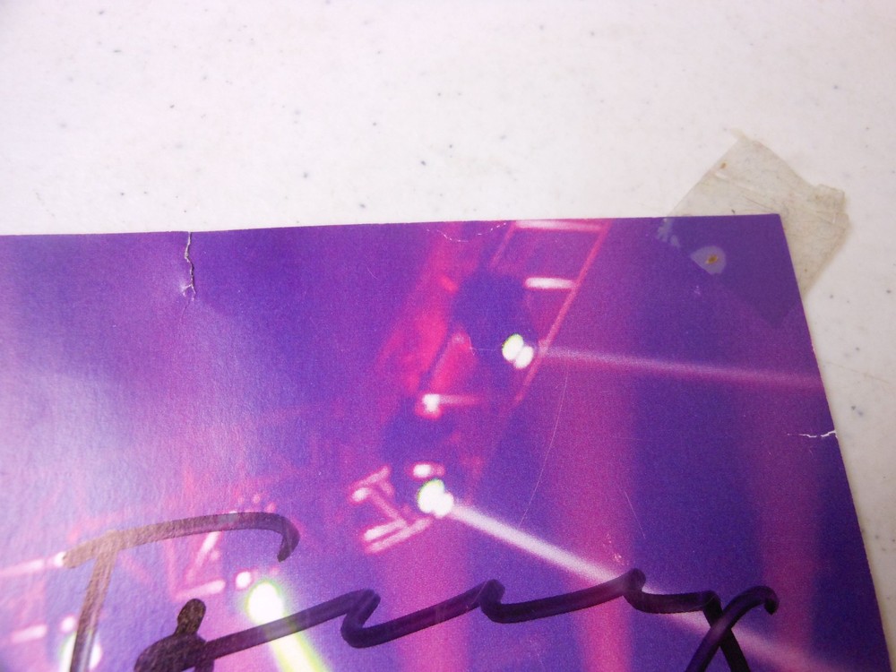 Tommy Thayer Signed 8X10 Photo with Guitar Pic ROUGH CONDITION